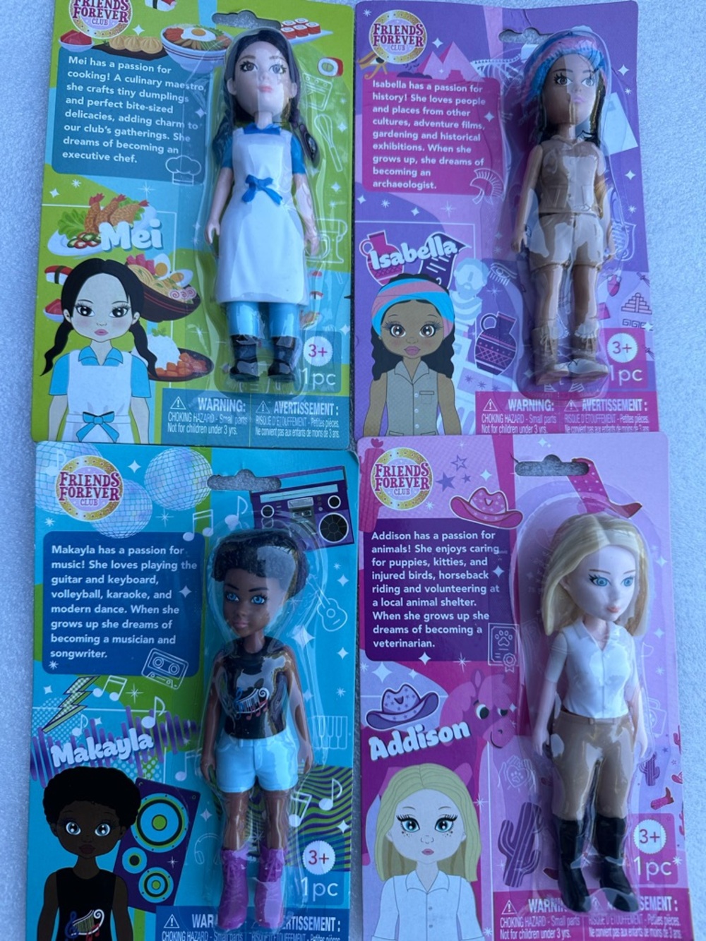 Friends Forever Club Dolls, collection Addison,makayla ,Isabella’mei (4 pcs)
